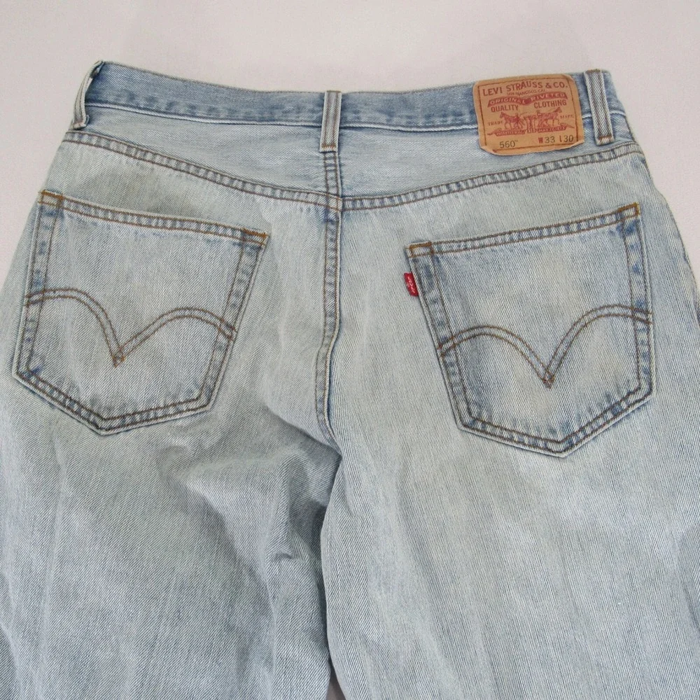 Levis 560 Jeans Mens‎ Size 33x30 (Actual 32x27) Loose Fit Tapered Leg Blue Denim